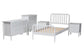 Baxton Studio Lucera Mid-Century White Twin Size 5-Piece Bobbin Bedroom Set