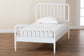 Baxton Studio Lucera Mid-Century White Twin Size Bobbin Bed