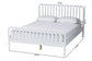 Baxton Studio Lucera Mid-Century White Queen Size Bobbin Bed