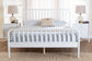 Baxton Studio Lucera Mid-Century White Queen Size 3-Piece Bobbin Bedroom Set