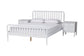 Baxton Studio Lucera Mid-Century White Queen Size 3-Piece Bobbin Bedroom Set