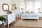 Baxton Studio Lucera Mid-Century White Queen Size 5-Piece Bobbin Bedroom Set