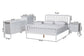 Baxton Studio Lucera Mid-Century White Queen Size 5-Piece Bobbin Bedroom Set