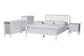 Baxton Studio Lucera Mid-Century White Queen Size 5-Piece Bobbin Bedroom Set