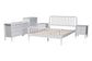 Baxton Studio Lucera Mid-Century White Queen Size 5-Piece Bobbin Bedroom Set