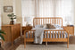 Baxton Studio Lucera Mid-Century Oak Brown Queen Size 4-Piece Bobbin Bedroom Set