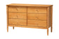 Baxton Studio Lucera Mid-Century Oak Brown Queen Size 4-Piece Bobbin Bedroom Set
