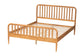Baxton Studio Lucera Mid-Century Oak Brown Queen Size Bobbin Bed