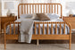 Baxton Studio Lucera Mid-Century Oak Brown Queen Size Bobbin Bed
