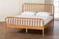 Baxton Studio Lucera Mid-Century Oak Brown Queen Size Bobbin Bed