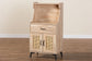 Baxton Studio Pavone Mid-Century Modern Oak Brown Wood Kitchen Cabinet