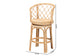 bali & pari Ayu Bohemian Light Honey Rattan Swivel Counter Stool