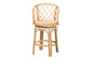 bali & pari Ayu Bohemian Light Honey Rattan Swivel Counter Stool