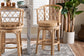 bali & pari Ayu Bohemian Light Honey Rattan Swivel Counter Stool