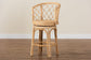 bali & pari Ayu Bohemian Light Honey Rattan Swivel Counter Stool