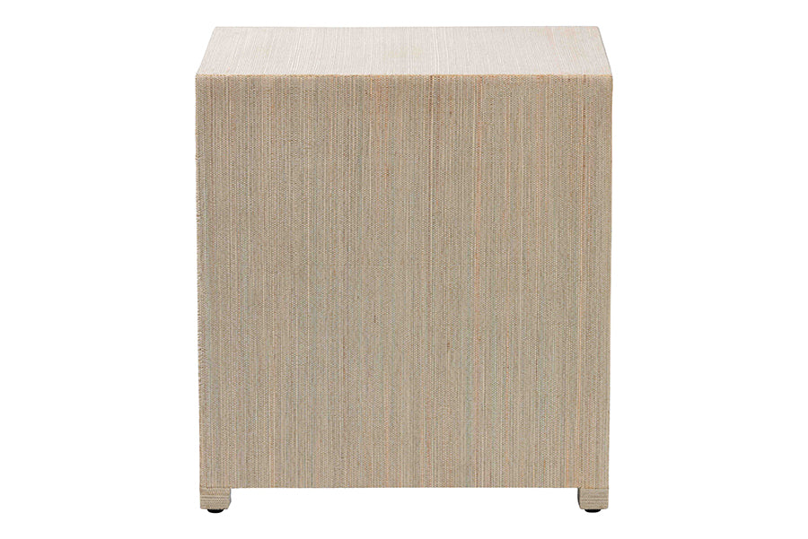 bali & pari Quinn Bohemian Woven Natural Grasscloth 3-Drawer Nightstand