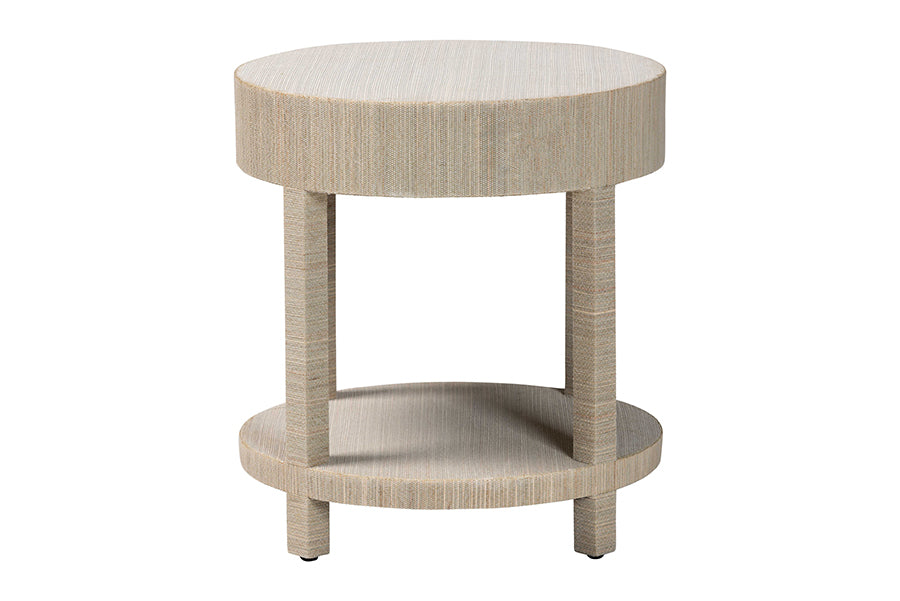 bali & pari Sadia Bohemian Woven Natural Grasscloth 1-Drawer Nightstand