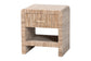bali & pari Callan Bohemian Woven Natural Grasscloth 1-Drawer Nightstand