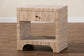 bali & pari Julia Bohemian Woven Natural Grasscloth 1-Drawer Nightstand