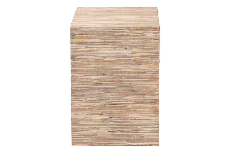 bali & pari Julia Bohemian Woven Natural Grasscloth 1-Drawer Nightstand