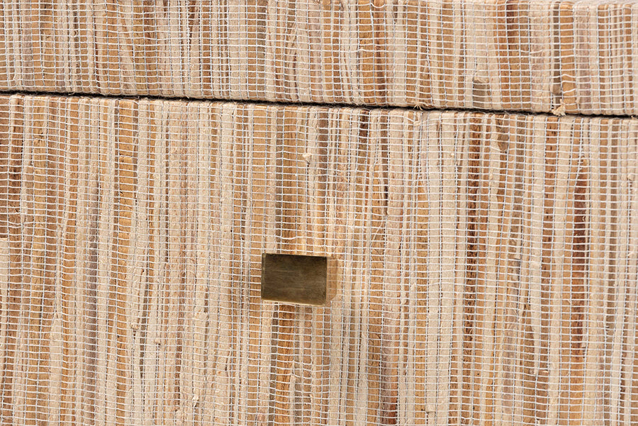 bali & pari Julia Bohemian Woven Natural Grasscloth 1-Drawer Nightstand