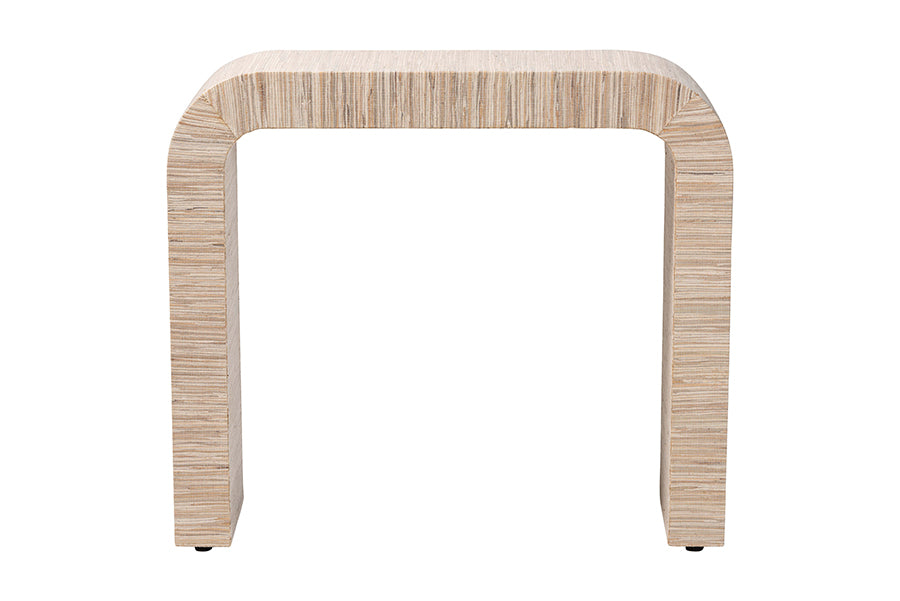 bali & pari Yareli Bohemian Woven Natural Grasscloth Console Table