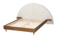 Baxton Studio Bernice Japandi Cream Boucle and Walnut Brown Wood Queen Bed