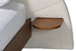 Baxton Studio Bernice Japandi Cream Boucle and Walnut Brown Wood Queen Bed