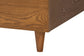 Baxton Studio Bernice Japandi Cream Boucle and Walnut Brown Wood Queen Bed