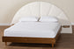 Baxton Studio Bernice Japandi Cream Boucle and Walnut Brown Wood Queen Bed