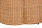 bali & pari Palm Scallop Natural Rattan Ottoman with Cushion - Handwoven Wicker Accent Stool or Footrest for Living Room, Bedroom, or Sunroom, Coastal Boho Style, 32" Round