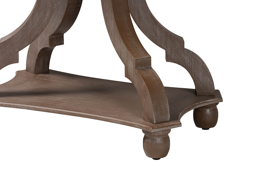 Baxton Studio Yannick French Country Antique Brown Wood End Table