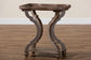 Baxton Studio Yannick French Country Antique Brown Wood End Table