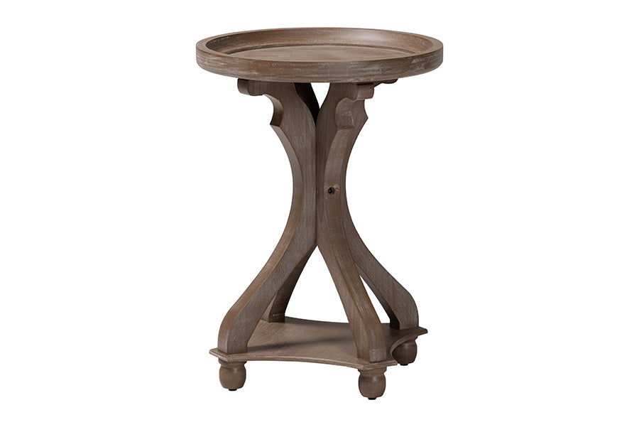 Baxton Studio Westlyn French Country Antique Brown Wood End Table