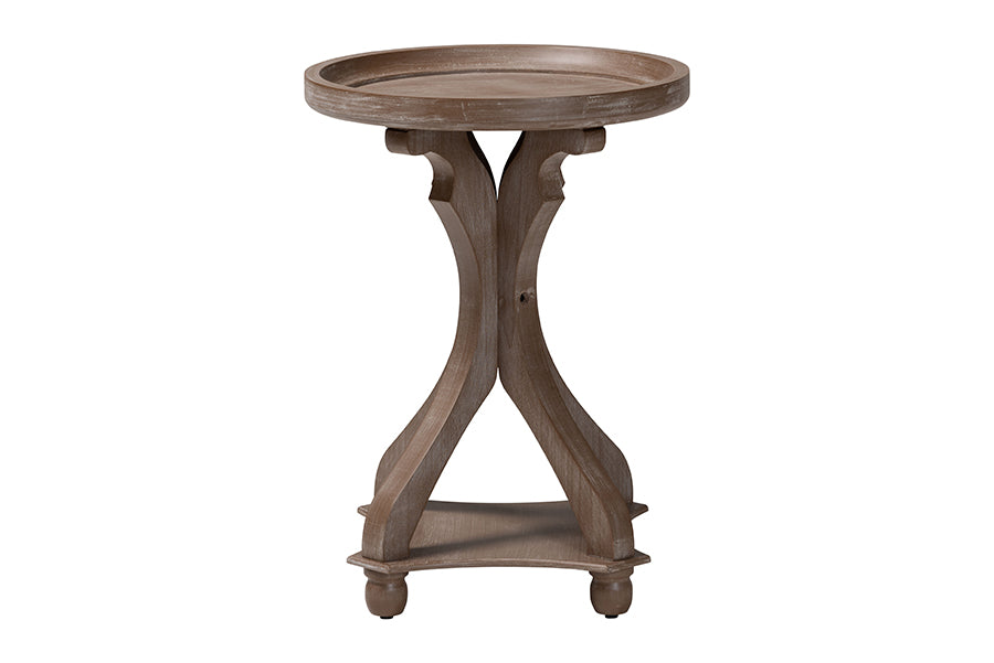 Baxton Studio Westlyn French Country Antique Brown Wood End Table