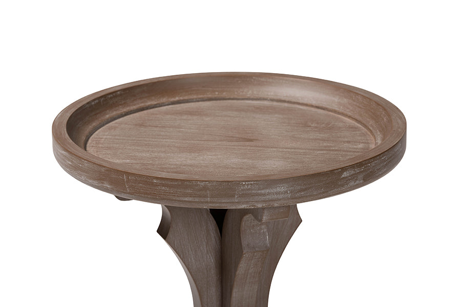 Baxton Studio Westlyn French Country Antique Brown Wood End Table