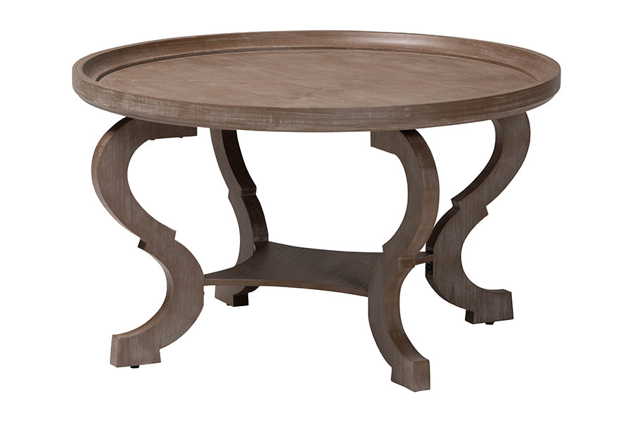 Baxton Studio Madrona French Country Antique Brown Wood Coffee Table