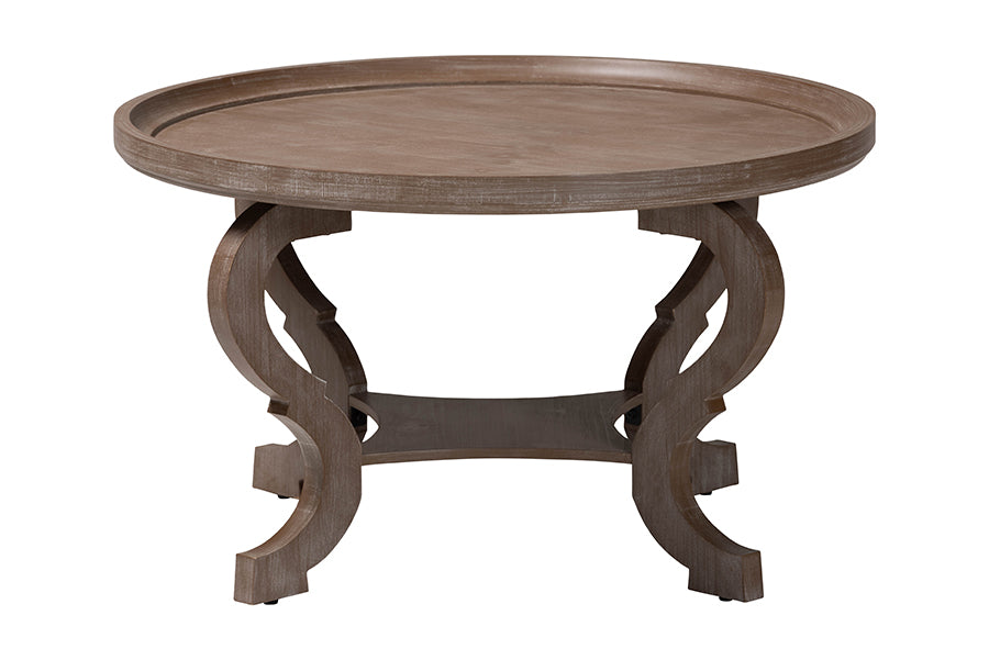 Baxton Studio Madrona French Country Antique Brown Wood Coffee Table