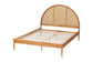Baxton Studio Wrenley Japandi Oak Brown Wood Queen Bed with Antique Rattan