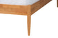 Baxton Studio Wrenley Japandi Oak Brown Wood Queen Bed with Antique Rattan