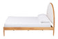 Baxton Studio Dawson Japandi Cream Teddy Fabric and Oak Brown Wood Queen Bed
