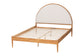 Baxton Studio Dawson Japandi Cream Teddy Fabric and Oak Brown Wood Queen Bed