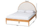 Baxton Studio Dawson Japandi Cream Teddy Fabric and Oak Brown Wood Queen Bed