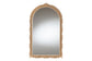 Baxton Studio Caitlin Antique Gold Finished Wood Arch Accent Wall Mirror with Carved Leaf Border