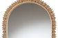 Baxton Studio Caitlin Antique Gold Finished Wood Arch Accent Wall Mirror with Carved Leaf Border