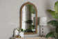 Baxton Studio Caitlin Antique Gold Finished Wood Arch Accent Wall Mirror with Carved Leaf Border