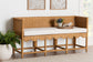bali & pari Seranay Bohemian Scallop Light Honey Rattan Accent Bench