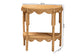 bali & pari Paisley Bohemian Scallop Light Honey Rattan Console Table