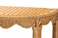 bali & pari Paisley Bohemian Scallop Light Honey Rattan Console Table