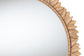 Baxton Studio Caitlin Antique Gold Finished Wood Round Accent Wall Mirror with Carved Leaf Border